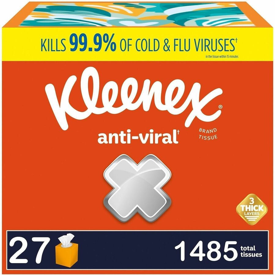KIMBERLY-CLARK Kimberly-Clark KCC54505CT Kleenex Anti-Viral Facial Tissue (27 / Carton) KCC49978CT