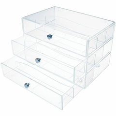 DEFLECTO Deflecto DEF350901CR 3-Drawer Storage Organizer (10 inches W x 6.8 inches D x 7 inches H)