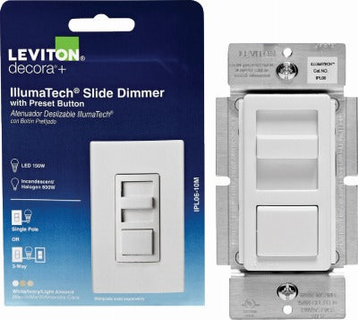 LEVITON Leviton Mfg Co R60-IPL06-10M Slide Dimmer Switch 3-pack