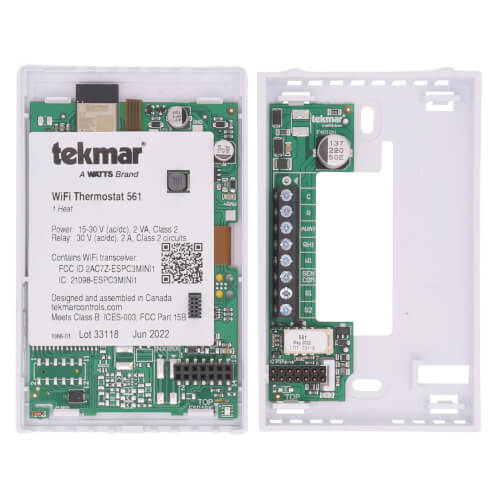 TEKMAR Tekmar 561 WiFi Thermostat for One Stage Heat Control