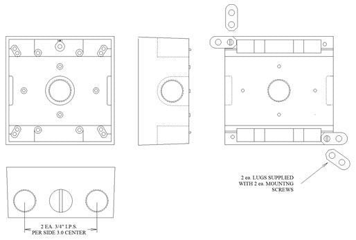 MULBERRY METAL PRODUCTS Mulberry 30266 Weatherproof Box (2 Gang, 7 Outlets, 3/4 in Hub)