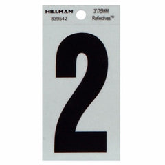 HILLMAN Hillman Fasteners 839542 Reflective Number 2 Sticker 3 in