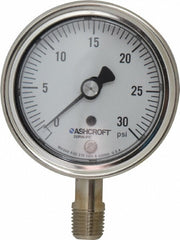ASHCROFT Ashcroft 94326 Pressure Gauge 0-30 Psi 2.5 in Dial Npt