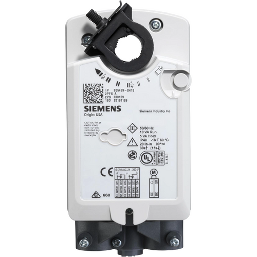 SIEMENS Siemens GJD126.1U Spring return 2-point fire and smoke actuator 24 V (20 lb-in)