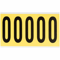 BRADY Brady 3460-0 Repositionable vinyl number label 4 in card of 5