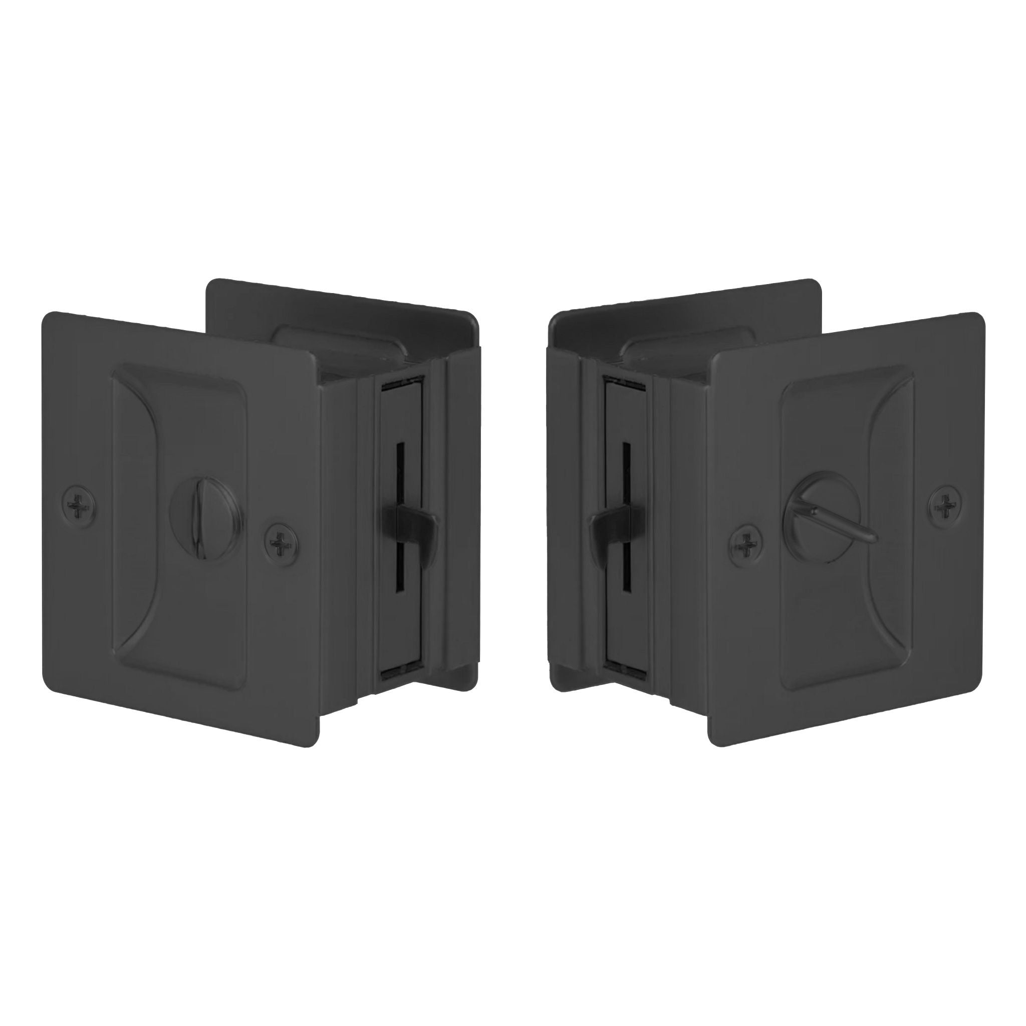 EMTEK Emtek EEPDSQU65MB Square Privacy Pocket Door Lock