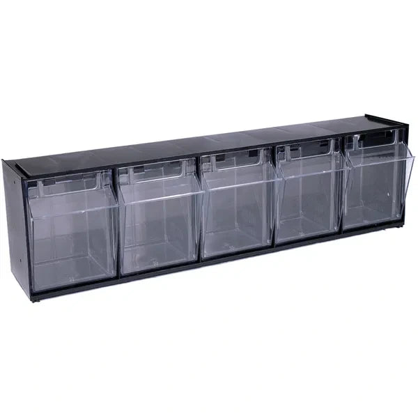 DEFLECTO Deflecto DEF20504OP Interlocking Tilt Bin System 5-Compartment (23.63 x 5.25 x 6.50 in)