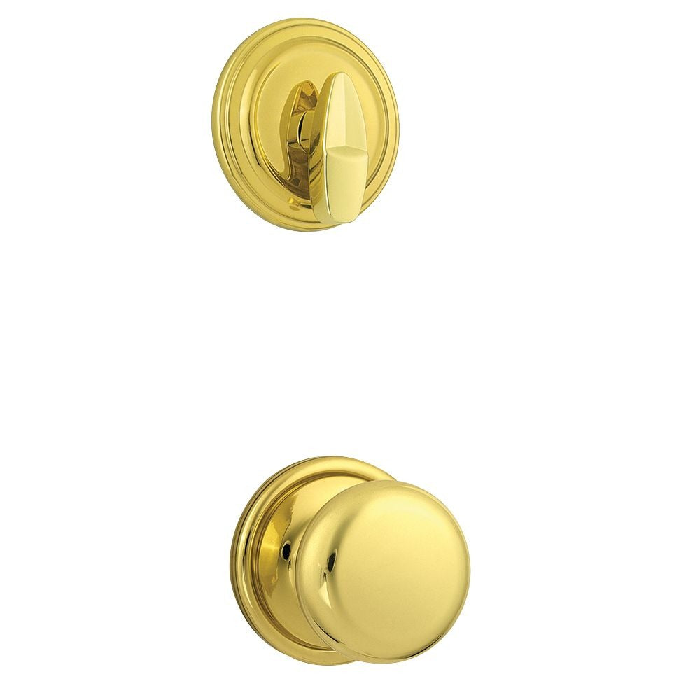KWIKSET Kwikset 966H-3.UNIV Hancock Knob Handleset Trim Bright Brass