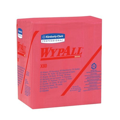 KIMBERLY-CLARK Kimberly-Clark KCC41029 Wypall PowerClean X80 Heavy Duty Cloths 12.5 inches x 12 inches (50/Pack) 41029