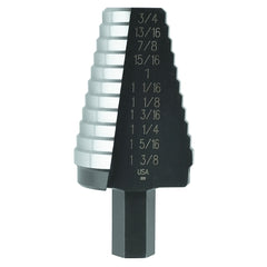 Irwin 10221 Unibit Step Drill Bit 13/16 Inch to 1-3/8 Inch 10 Steps