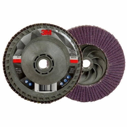 3M 3M 7100243874 Flap Disc 769F 60+ Grit (4-1/2 in / 10 per case / Type 29)