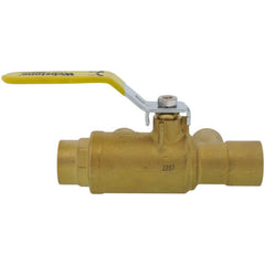 Webstone 58643 1 x 3/4 Pro-Pal Full Port Brass Ball Valve w/ Reversible Handle Primary/Secondary Loop Purge Tee 600 WOG