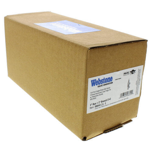 WEBSTONE Webstone 58644 1 x 1 Pro-Pal Full Port Brass Ball Valve w/ Reversible Handle Primary/Secondary Loop Purge Tee