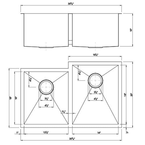 DAKOTA Dakota Plumbing Products DSZ-4060-1CP Undermount Kitchen Sink