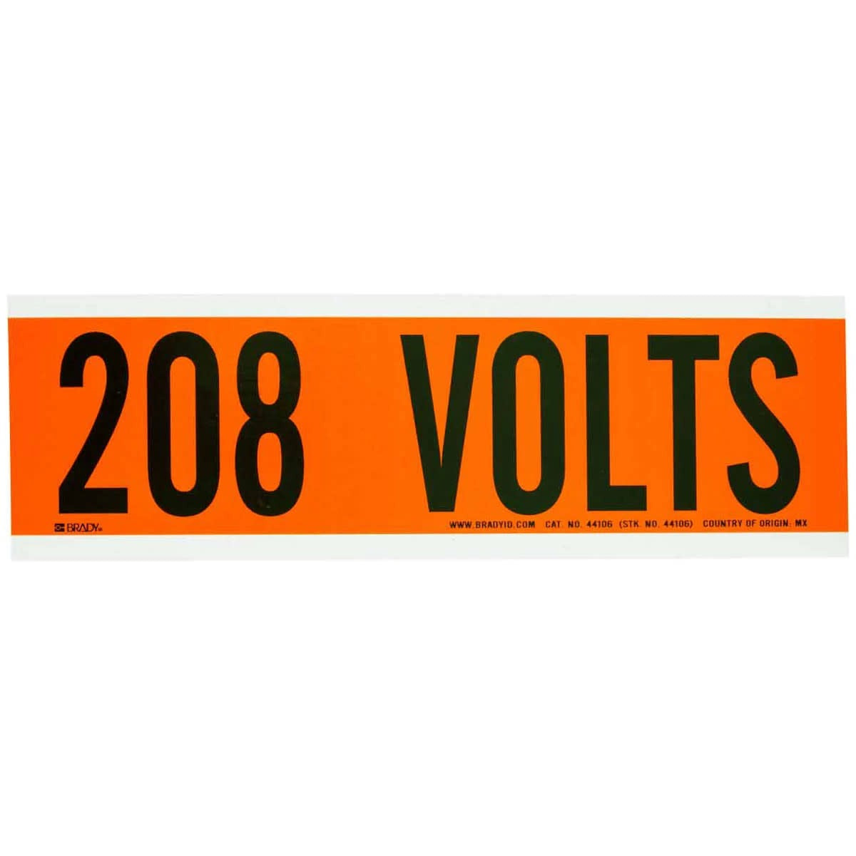 BRADY Brady 44106 Conduit and Voltage Marker 208 Volts (9 in x 2.25 in)
