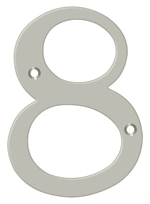DELTANA Deltana RN4-8U15 4 Inch Brass House Number Satin Nickel