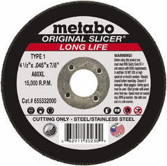 METABO Metabo 655322000 Cut-off Wheel 4 in 24 Grit Aluminum Oxide