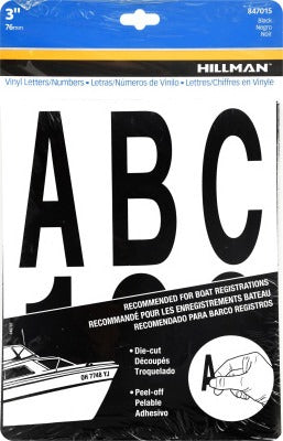 HILLMAN Hillman Fasteners 847015 Black Vinyl Letter Number Set 3in