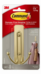 3M 3M Company 17036BR-ES Command Double Hook Large Satin Brass