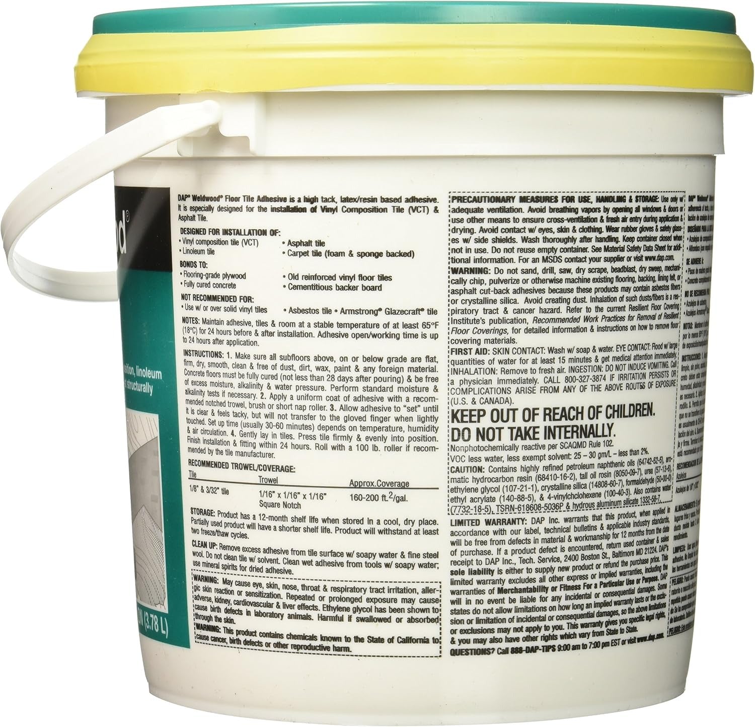DAP Dap 7079800137 Floor tile adhesive (1 gal)