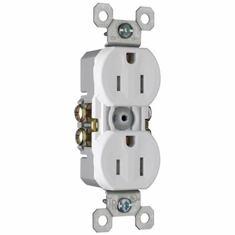 LEGRAND Legrand 3232-TRW TradeMaster Tamper-Resistant Duplex Receptacle 125 VAC 15 A (NEMA 5-15R, 2P 3W)