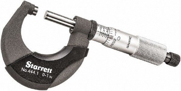 STARRETT Starrett T444.1XRL-1 Outside Micrometer 1 in Ratchet Stop