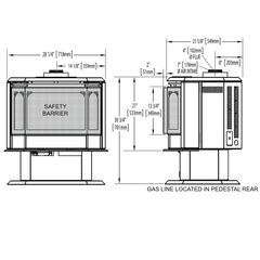 NAPOLEON Napoleon GDS50-1NSB Direct Vent Gas Heating Stove 44,000 BTU (28 Inch) GDS50