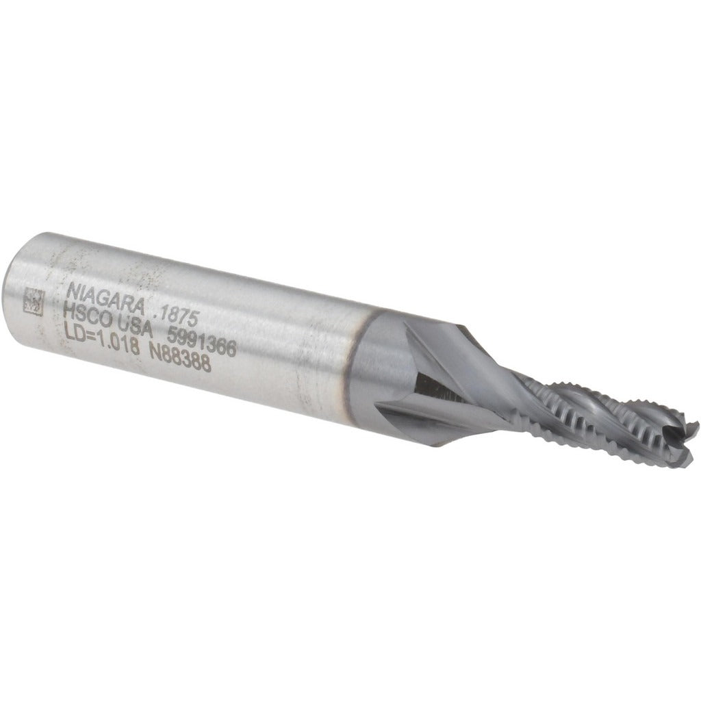 SECO TOOLS Seco 17016187 Roughing End Mill 3/16 in 4 Flute Cobalt Ticn