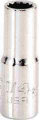 PROTO Proto J4708N 1/4 Inch Drive 12-point Hand Socket