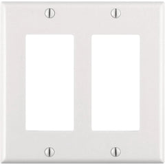 LEVITON Leviton RA2-80409-2AW Decora Antimicrobial 2-Gang Wall Plate (1-Pack)