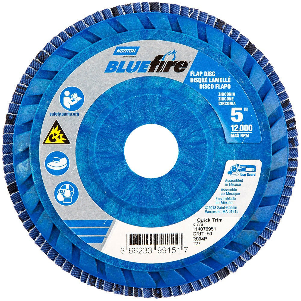 NORTON Norton 66623399151 Flap Disc 80 Grit Type 27 5 Inch