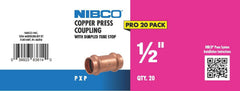 NIBCO Nibco PRESCOUP12-JAR 1/2 Inch Copper Press Coupling 20 Pack
