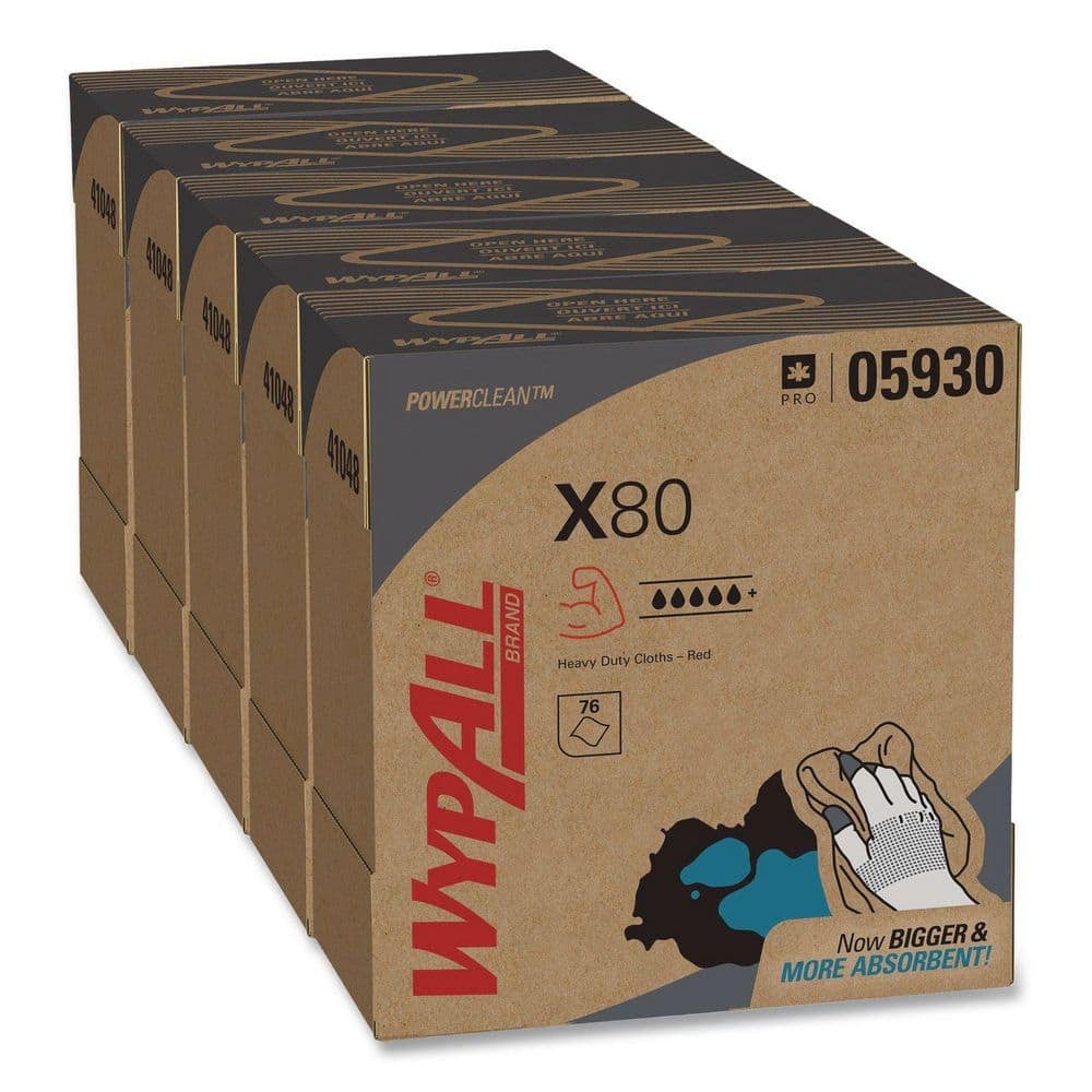 KIMBERLY-CLARK Kimberly-Clark KCC05930 Wypall X80 Reusable Wipes (80/Box, 5 Boxes/Carton) 05930