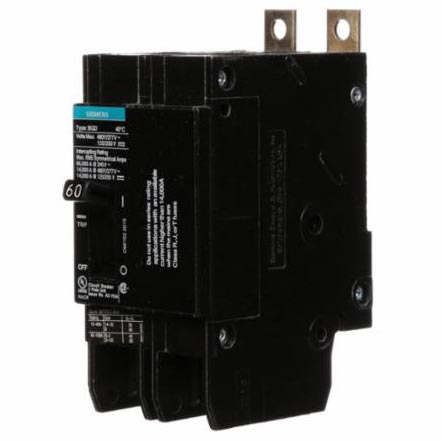 SIEMENS Siemens BQD260 Molded Case Circuit Breaker 60 Amp 480 VAC 2 Pole