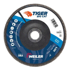 WEILER Weiler 50824 Flap Disc 7 in 60 Grit Zirconia Alumina Type 27