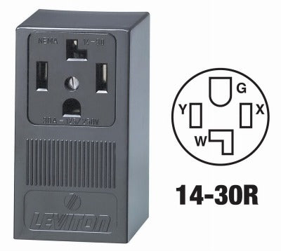 LEVITON Leviton Mfg Co R20-55054-P00 Surface Dryer Outlet 30A