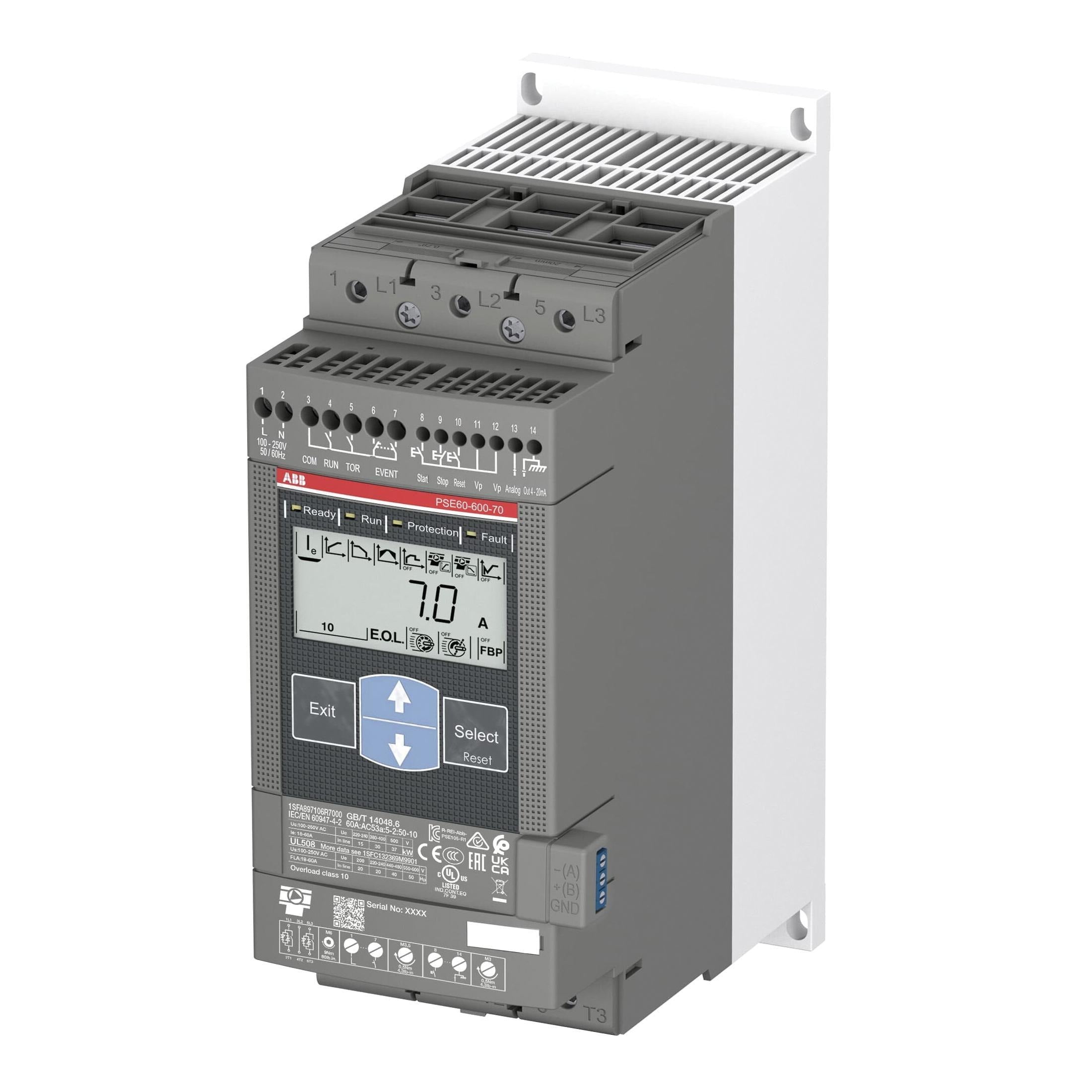 ABB Abb pse60-600-70 Soft Starter 50 Hp 208-600 Vac 60A