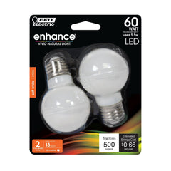 FEIT ELECTRIC Feit Electric BPGM60W927CAFIL/2 G16-1/2 globe filament LED bulb 5.5W (2-pack) 60W equivalent