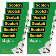 3M 3M MMM810341296PK Scotch 3/4 in Magic Tape 0.75 in x 36 yd (12 Pack) 810341296PK