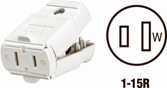 LEVITON Leviton Mfg Co 016-00102-0WP White Cord Connector 15A