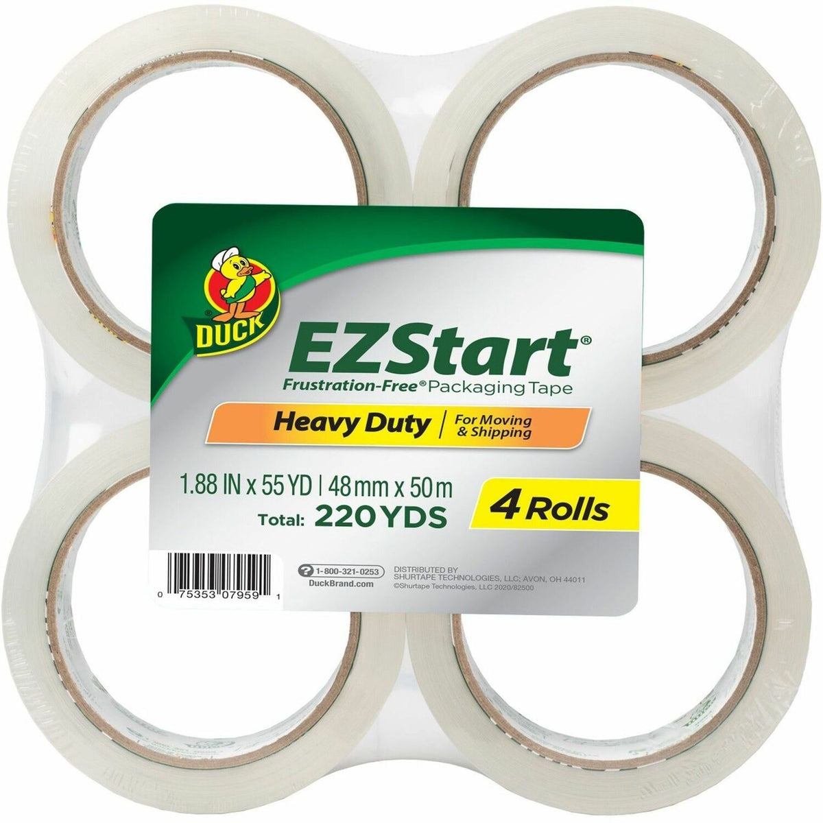 DUCK Duck DUC285712 EZ Start Packaging Tape 55 yd 4/Pack