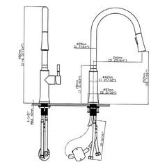 DAKOTA Dakota Plumbing DSF-19KPO00BG Pull Down Kitchen Faucet