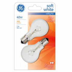 GE G E Lighting 74038 40W White Ceiling Fan Bulb 2 Pack