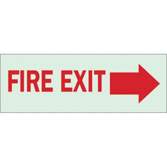 BRADY Brady 80296 Fire Exit Sign (3.5 in H x 10 in W, Right Arrow)