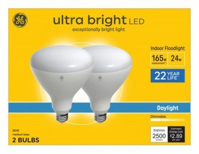 GE G E Lighting 93130765 BR40 Led Flood Bulb 24W 5000K 2PK