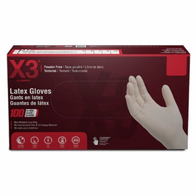 AMMEX Ammex Corporation LX348100 Latex Gloves 3 Mil Xl 100 Count