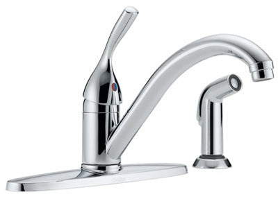 DELTA FAUCET Delta Faucet Co 400-DST Chrome Single Handle Kitchen Faucet