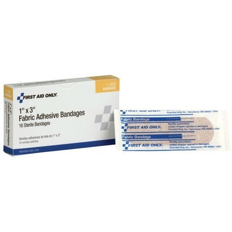 FIRST AID First Aid 1-008 Adhesive Bandage Strips 1x3 in 16/box
