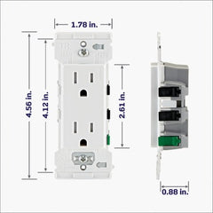 LEVITON Leviton Mfg Co M02-E5325-0MW 15A Tamper-resistant Outlet 10 Pack