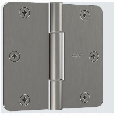 NATIONAL HARDWARE National Mfg N830-450 3-1/2 in Door Hinge Satin Nickel 3-pack